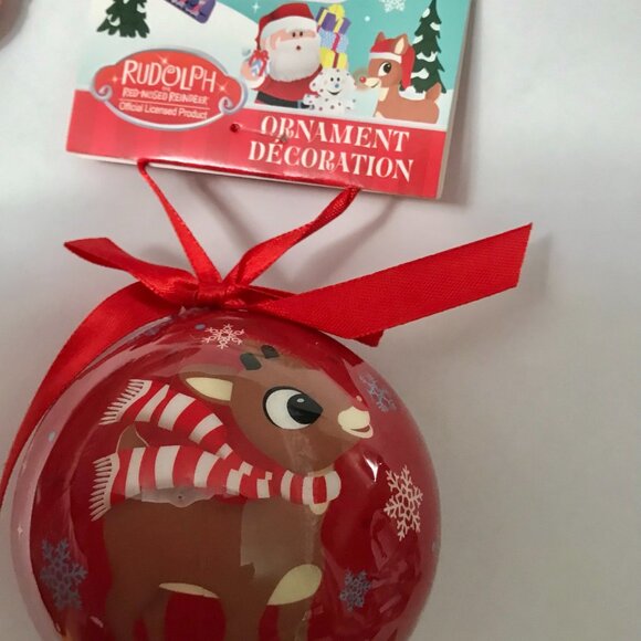 Rudolph Hanging Ornament Merry Christmas Acrylic Bulb Ornament - Picture 3 of 3